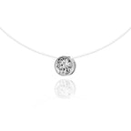 Sterling Silver 925 CZ Solitaire Cord Necklace "Lumière"