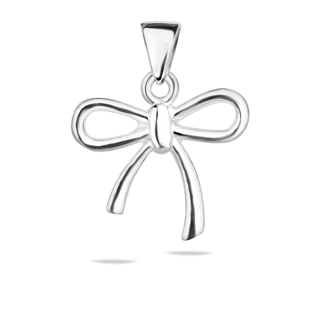 Sterlingsilber 925 Schleifen-Anhänger „Kleiner Wunsch“