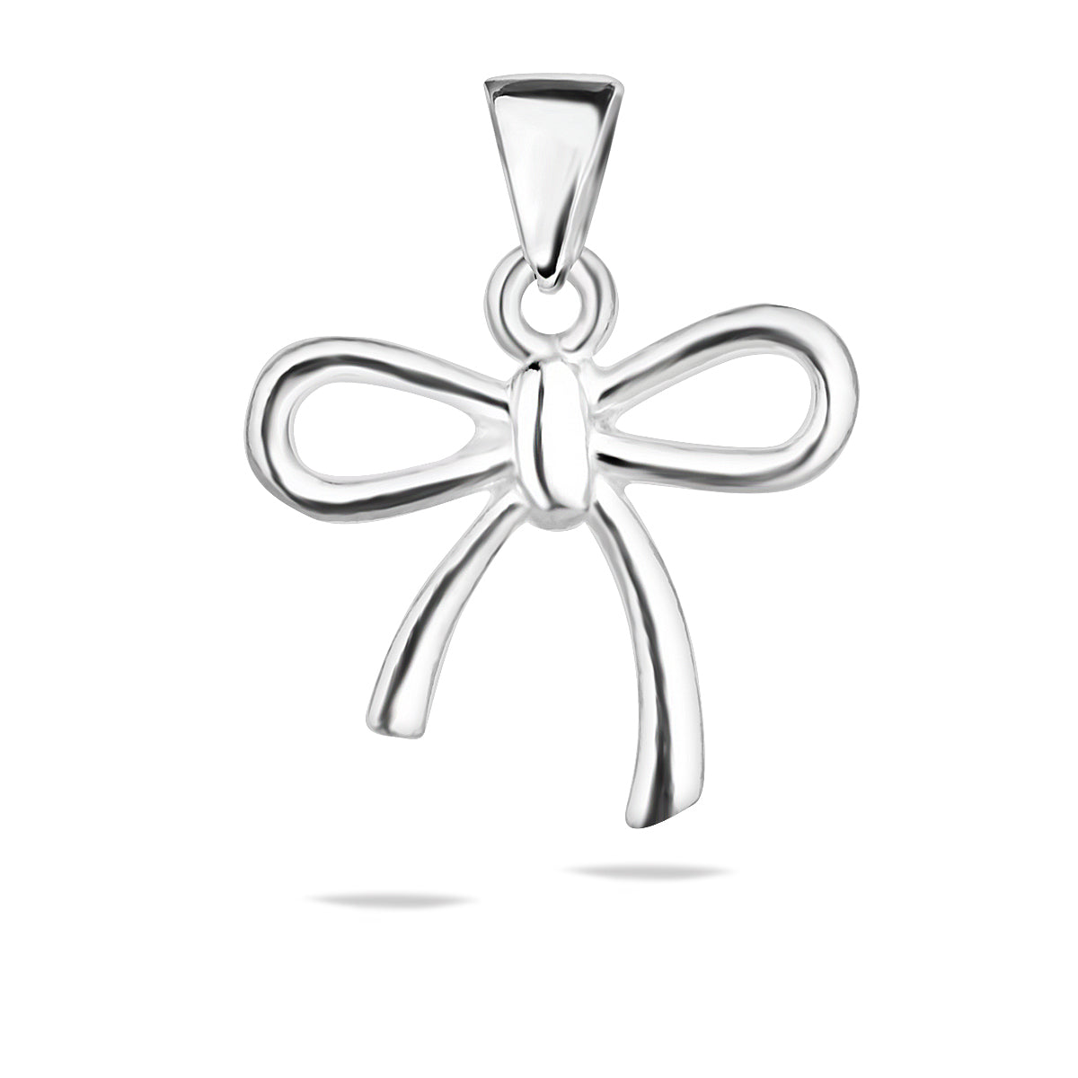 Sterling Silver 925 Bow Ribbon Pendant "Little wish"