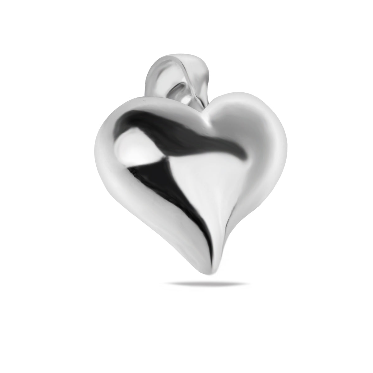 Sterling Silver 925 Puff Heart Pendant "Bubble"