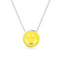 Sterling Silver 925 Smile Enamel Pendant Necklace "Joey"