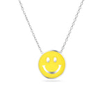 Sterling Silver 925 Smile Enamel Pendant Necklace "Joey"