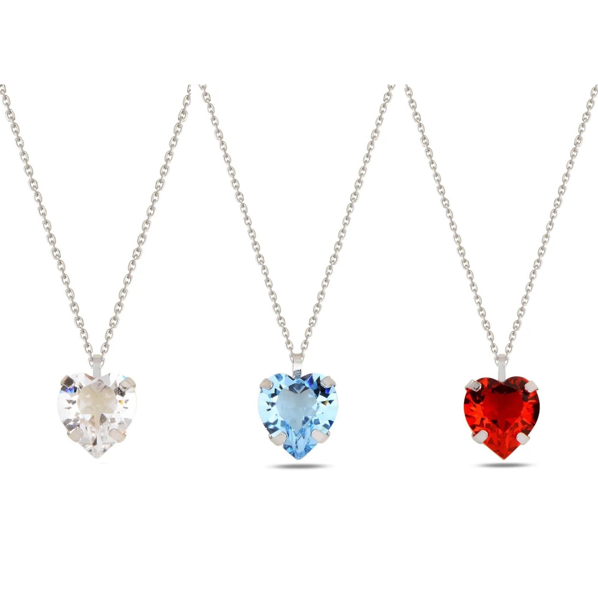 Sterling Silver 925 Heart Swarovski Crystal Necklace Pendant "Veritas"