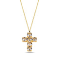 Sterling Silver 925 Cross Pendant Swarovski Crystal Necklace "Shimmer Glaze"