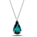 Sterling Silver 925 Teardrop Swarovski Crystal Necklace Pendant "Vireo"