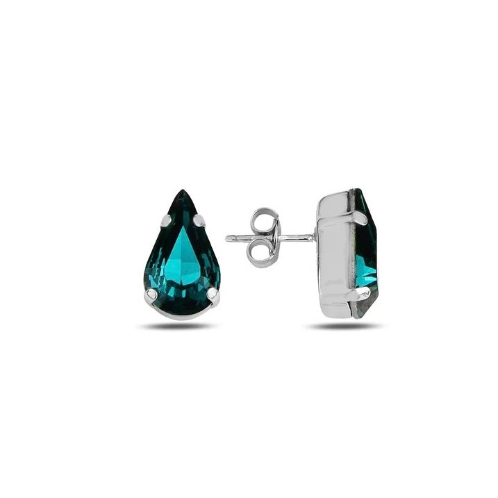 Ohrstecker aus Sterlingsilber 925 mit Swarovski-Kristall (Tropfenform), Modell "Vireo"