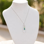 Halskette aus Sterlingsilber 925 mit ovalem Swarovski-Kristallanhänger „Verde“