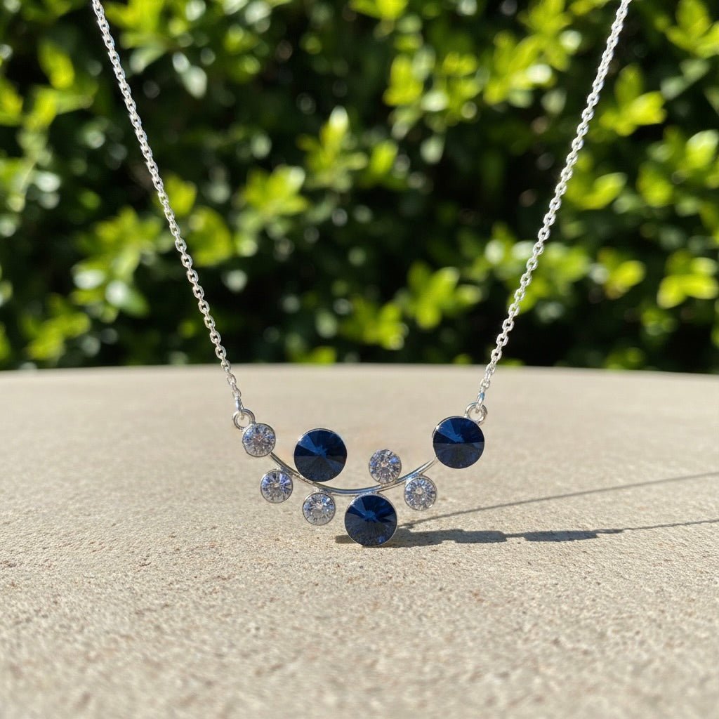 Halskette Sterlingsilber 925 mit Swarovski-Kristall, Anhänger „Calypso“