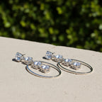 Ohrringe aus Sterlingsilber 925 mit ovalen weißen Swarovski Kristallen "Eclat"