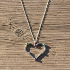Sterling Silver 925 Heart Pendant Swarovski Crystals Necklace "Elysia"