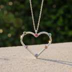 Halskette "Elysia" mit Herzanhänger aus 925er Sterlingsilber und Swarovski-Kristallen