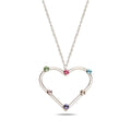 Sterling Silver 925 Heart Pendant Swarovski Crystals Necklace "Elysia"