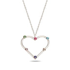 Sterling Silver 925 Heart Pendant Swarovski Crystals Necklace "Elysia"