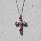 Sterling Silver 925 Cross Swarovski Crystal Pendant Necklace "Rosie"
