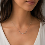 Sterling Silver 925 Arch Pendant Swarovski Crystals Necklace "Grin"