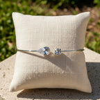 Sterling Silver 925 Swarovski Crystal Cuff Bracelet "Toi et Moi"