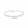 Sterling Silver 925 Wavy Swarovski Crystals Bangle Bracelet "Serena"