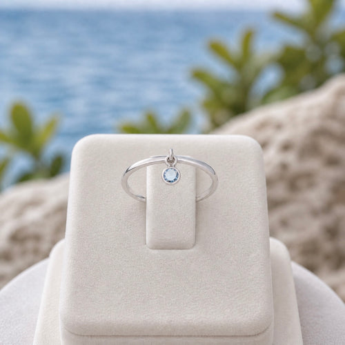 Sterling Silver 925 Adjustable Swarovski Crystal Ring "Drizzle"