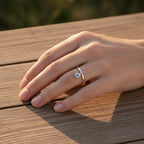 Sterling Silver 925 Adjustable Swarovski Crystal Ring "Drizzle"