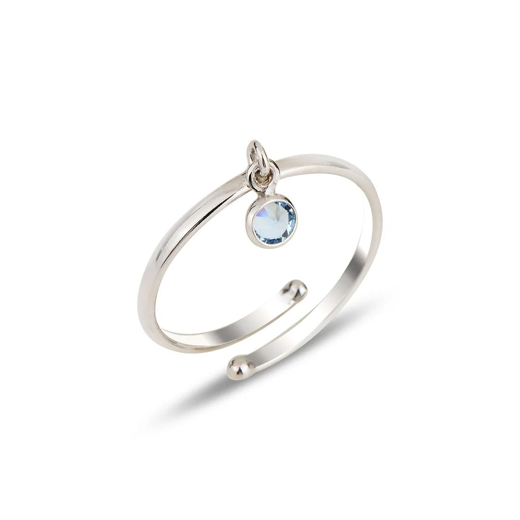 Sterling Silber 925 verstellbarer Swarovski Kristallring „Drizzle“