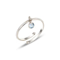 Sterling Silver 925 Adjustable Swarovski Crystal Ring "Drizzle"