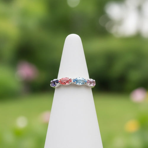 Sterling Silver 925 Adjustable Swarovski Crystal Ring "Enfys"