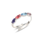 Sterling Silver 925 Adjustable Swarovski Crystal Ring "Enfys"