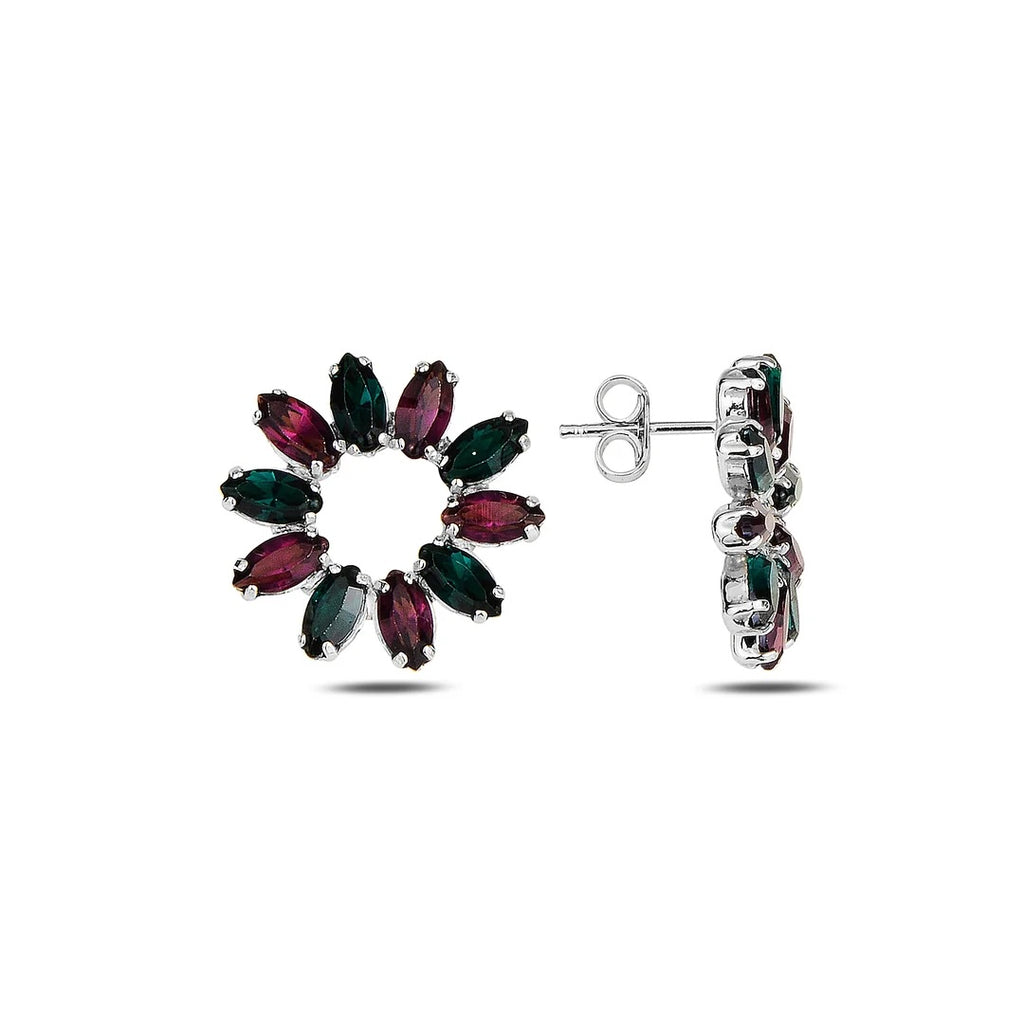 Ohrstecker aus 925er Sterlingsilber mit Swarovski-Kristallen „Eclipse“