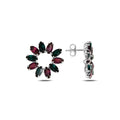Sterling Silver 925 Swarovski Crystal Stud Earrings "Eclipse"