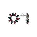 Sterling Silver 925 Swarovski Crystal Stud Earrings "Eclipse"