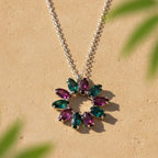 Halskette aus Sterlingsilber 925 mit Swarovski-Kristall, „Eclipse“