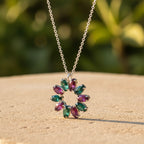 Halskette aus Sterlingsilber 925 mit Swarovski-Kristall, „Eclipse“