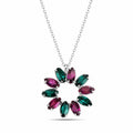 Sterling Silver 925 Pendant Swarovski Crystal Necklace "Eclipse"
