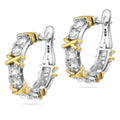 Sterling Silver 925 CZ Hoop Yellow Gold Plated Earrings "Belle"