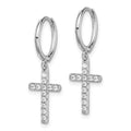 Sterling Silver 925 Hoop CZ Earrings “Faith”