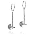 Sterling Silver 925 Viking Axe Hoop Earrings "Nord"