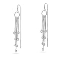 Sterling Silver 925 CZ Dangle Drop Threader Earrings "Lumina"