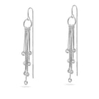 Sterling Silver 925 CZ Dangle Drop Threader Earrings "Lumina"