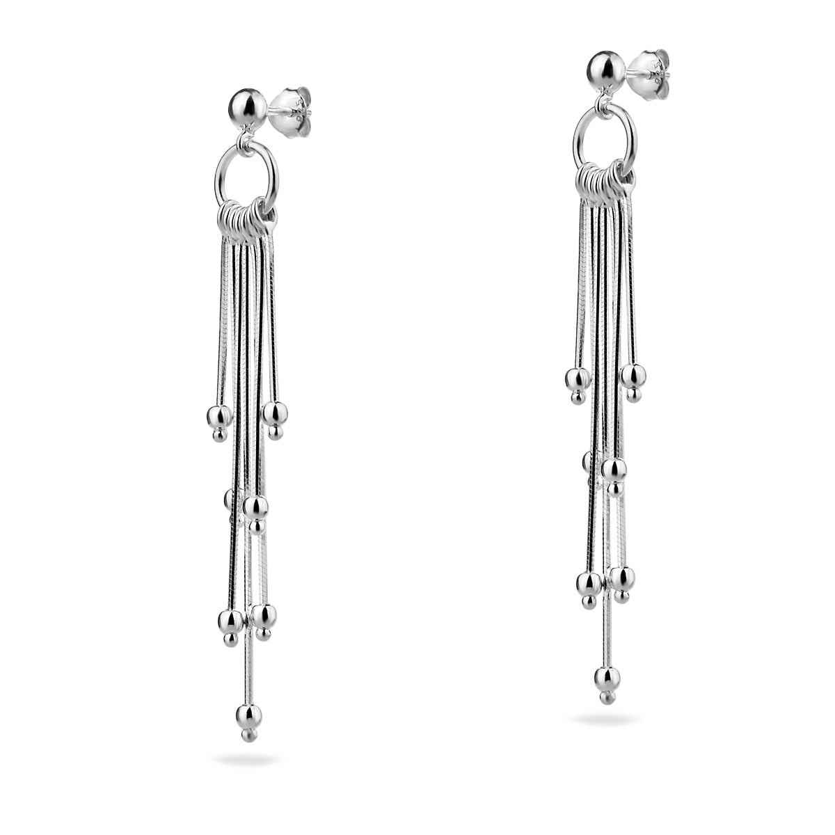 Sterling Silver 925 Dangle Drop Stud Earrings "Tassel"
