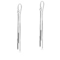 Sterling Silver 925 Minimalist Threader Chain Earrings "Parallel"