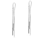 Sterling Silver 925 Minimalist Threader Chain Earrings "Parallel"