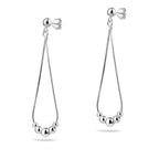 Sterling Silver 925 Bead Drop Dangle Stud Earrings "Cascade"