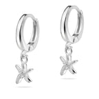 Sterling Silver 925 Starfish Huggie Hoop Earrings “Sea Sparkle”