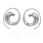 Sterling Silver 925 Spiral Swirl Hoop Earrings “Ocean Swirl”