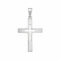 Sterling Silver 925 Double Cross Pendant "Noel"