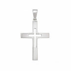 Sterling Silver 925 Double Cross Pendant "Noel"