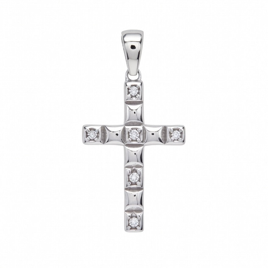 Silber 925 Kreuz Zirkonia Anhänger "Riviera"