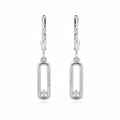 Sterling Silver 925 Rectangle CZ Drop Earrings "Linea"