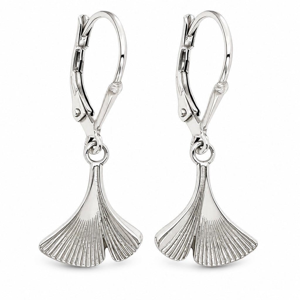 Ohrhänger aus Sterlingsilber 925 „Flabel“ mit Blattfächer-Design