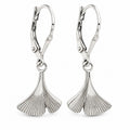 Sterling Silver 925 Fan Leaf Drop Earrings "Flabel"